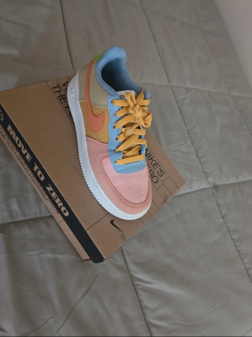 Nike Kids Pastel Multicolor Low-Top Sneakers - Pink/Yellow/Blue/Tan